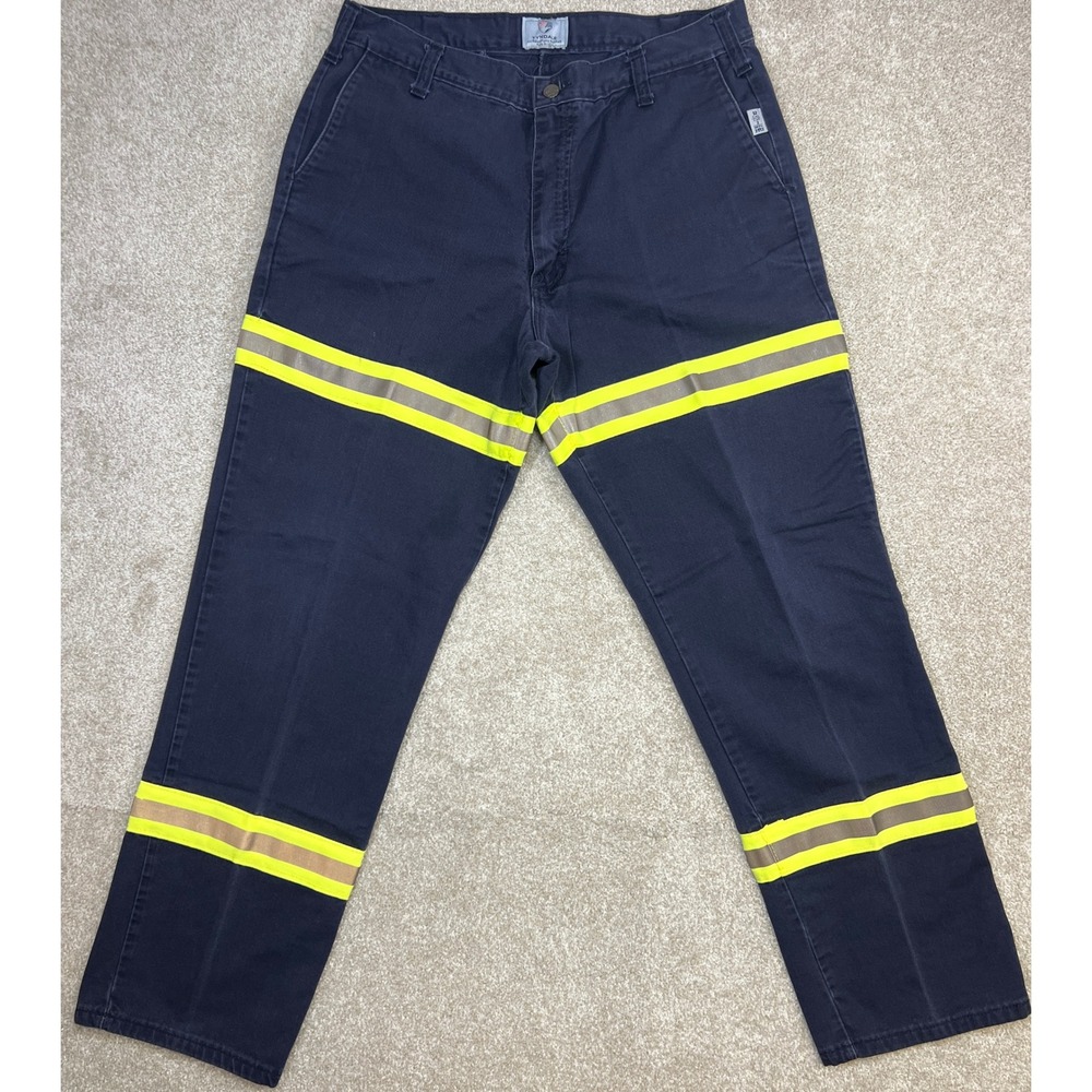 TYNDALE Mens Flame Resistant Arc Rated Navy Pants CAT 2 NFPA 2112 W36L32